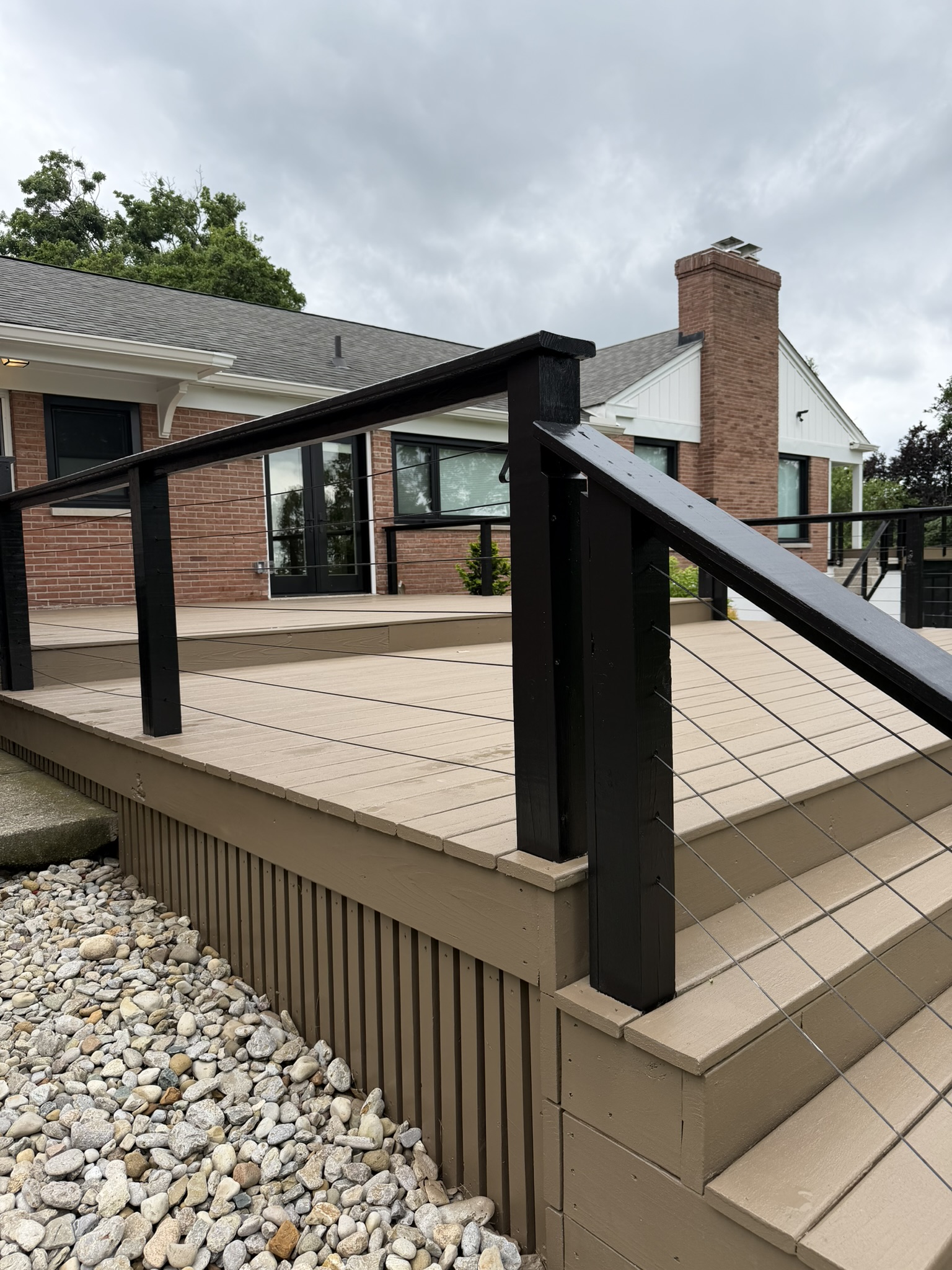 Backyard deck staining project in West Chester, Ohio